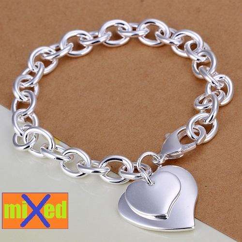 Silver Double Heart Bracelet