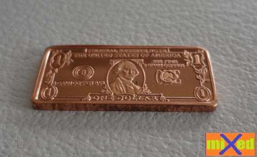 USA $1 Bill Bullion Bar 5 gram  Fine Copper