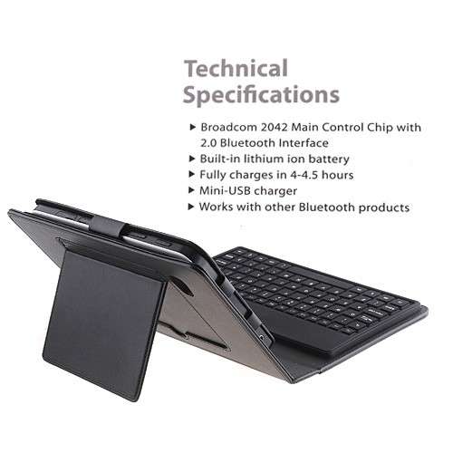 Samsung Galaxy Tab Bluetooth Wireless Keyboard w/ Protective Case - 8.9"