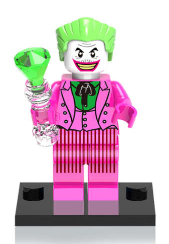 Building Blocks MiniFigure no.F10 - Joker -DC Classic with pink Suit