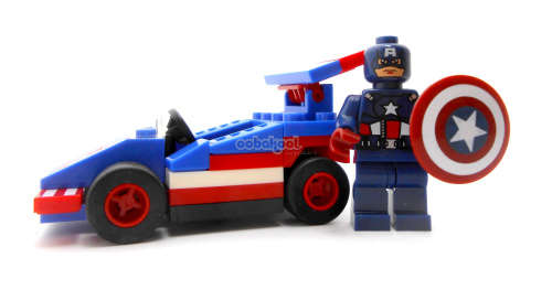 Building Blocks - Lego compatible - MiniFigure-MF0156-  Captain America with Car