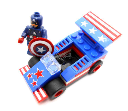 Building Blocks - Lego compatible - MiniFigure-MF0156-  Captain America with Car