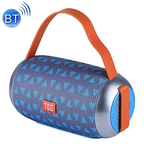 *CLEAR* TG-112 Cloth Cylinder MP3 Wireless Bluetooth Speakers Blue&Grey