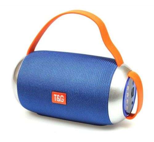*CLEAR* TG-112 Cloth Cylinder MP3 Wireless Bluetooth Speakers Blue