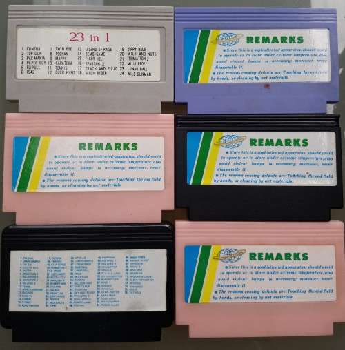 6 x CLASSIC TV GAME CARTRIDGES