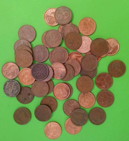 MIXED LOT OF 50 X 5c COINS