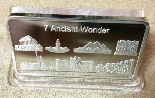 7 Ancient Wonder - Colossus of Rhodes - 300 BC Silver Plated