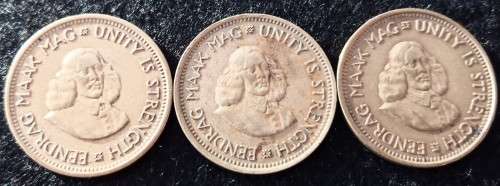 3X 1/2 Cent coins  (As per photo) 1961 + 1962 + 1964