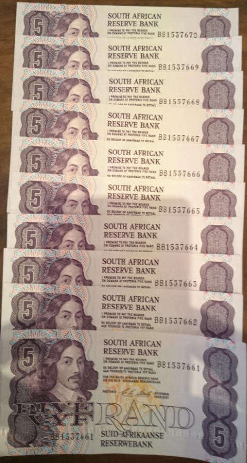 10 x R5 Notes in range - R1 Start