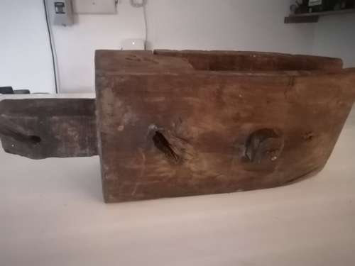 Wooden clamp for leather works - very old with lots of patina