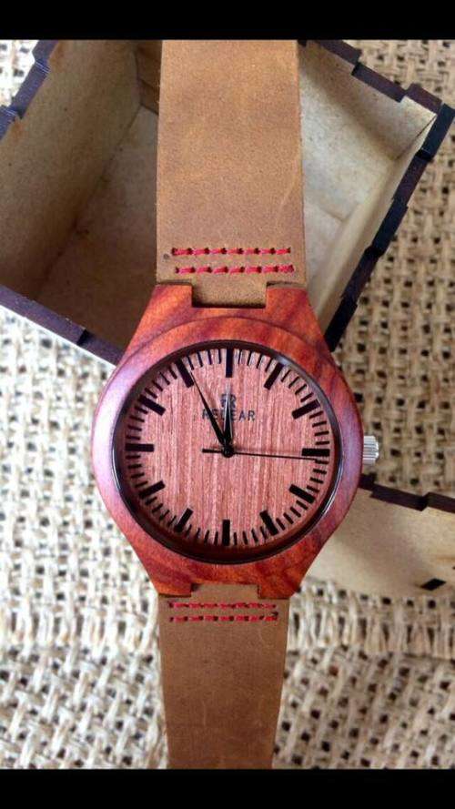 Wooden/Bamboo watch with genuine leather band  **Local stock**