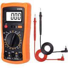 Digital Multimeter - Portable, Backlit LCD, Non-Slip Sleeve, Various Functions, 9V Battery Included
