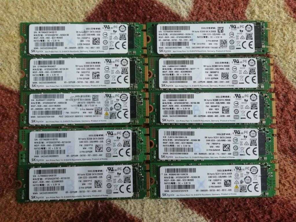 7 x 256GB Nvem SSD, One lot for all the bid, Fastest SSD, Portable, Latest PC & Laptop