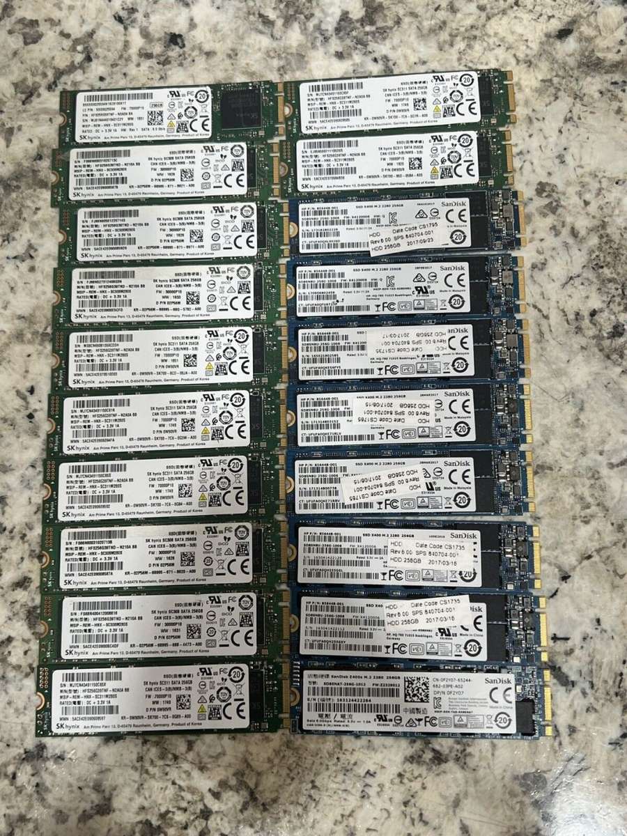 7 x 256GB Nvem SSD, One lot for all the bid, Fastest SSD, Portable, Latest PC & Laptop