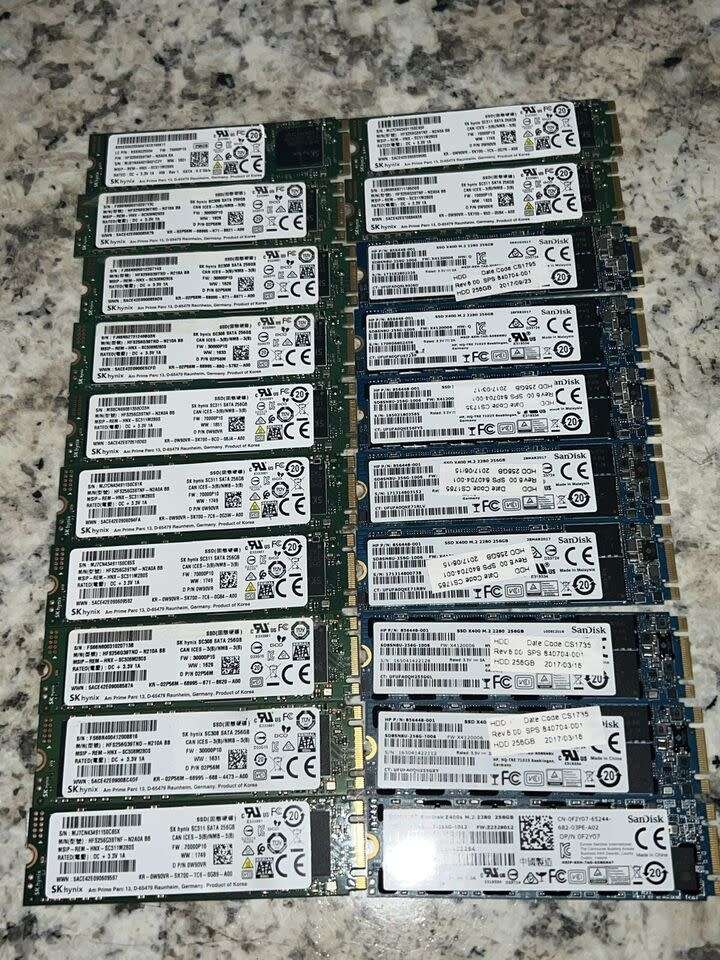 7 x 256GB Nvem SSD, One lot for all the bid, Fastest SSD, Portable, Latest PC & Laptop