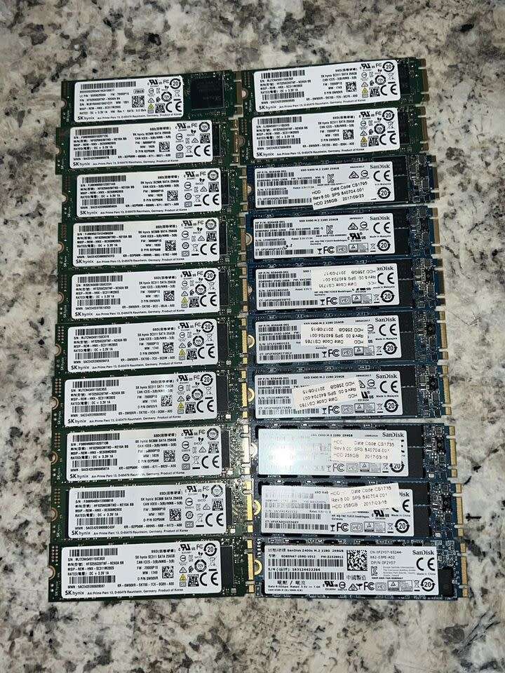7 x 256GB Nvem SSD, One lot for all the bid, Fastest SSD, Portable, Latest PC & Laptop