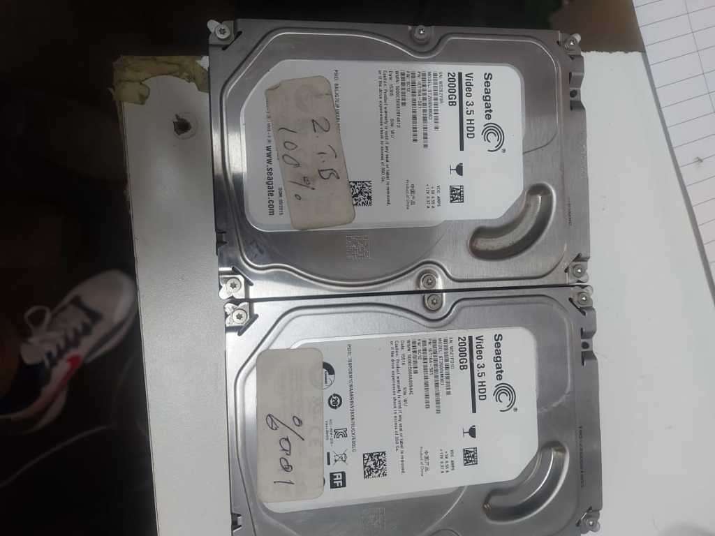 One Lot, 2 X Seagate 2TB Hard Drives, Video Recording, 100 % Health, 100 Performance, 100% Working