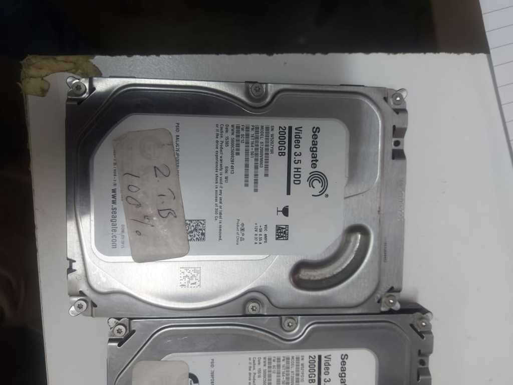 One Lot, 2 X Seagate 2TB Hard Drives, Video Recording, 100 % Health, 100 Performance, 100% Working
