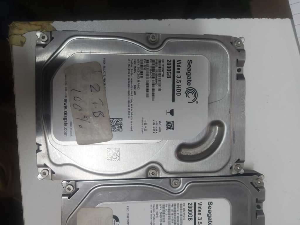 One Lot, 2 X Seagate 2TB Hard Drives, Video Recording, 100 % Health, 100 Performance, 100% Working