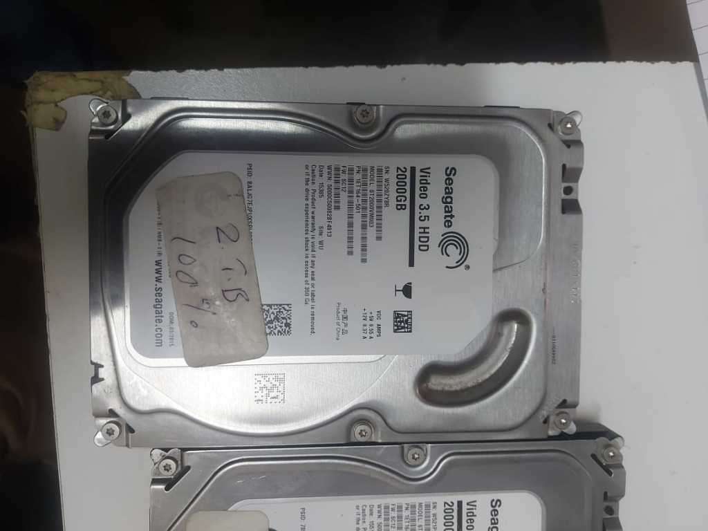One Lot, 2 X Seagate 2TB Hard Drives, Video Recording, 100 % Health, 100 Performance, 100% Working