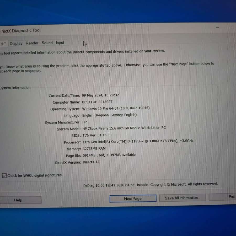 HP Zbook Firefly 15.6inch G8 Workstation, i7 11th Gen, 32GB Ram, 1TB M.2 Nvem SSD, Charger, Bag