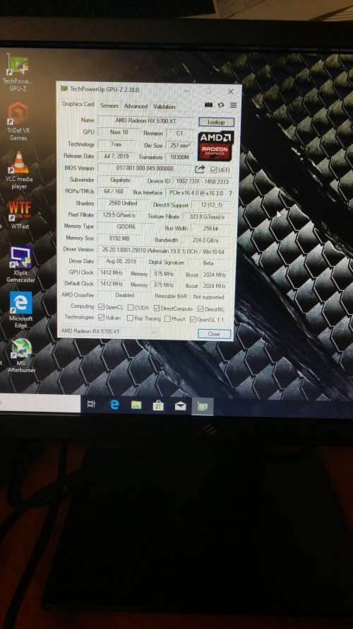 Gigabyte amd rx 5700xt 8gb please read