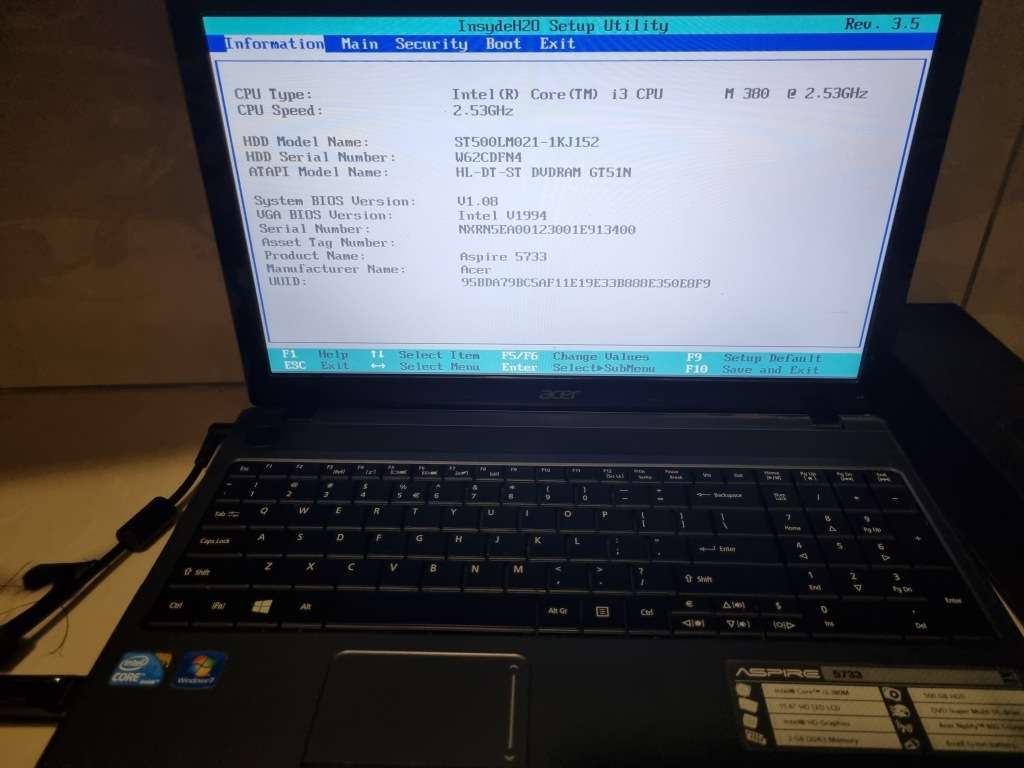 Acer Aspire i3 laptop please read