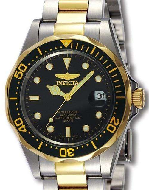 Invicta Gents Divers 200 meters water resistant Two Tone with magnified date