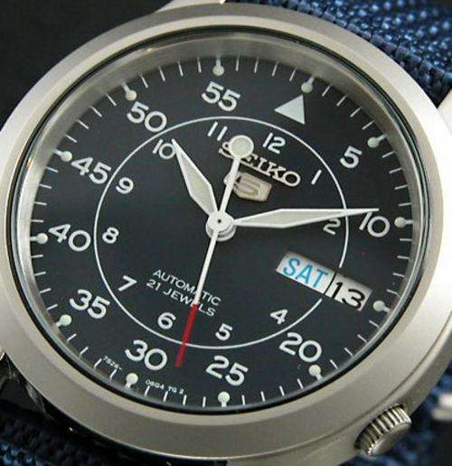 SEIKO 5 Automatic Nylon Day Date 21 Jewels Men's Watch SNK807K2## WOW!! BEST BARGAIN ##