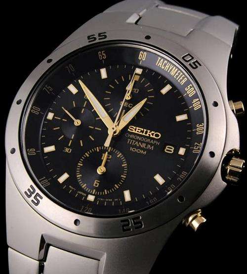 SEIKO MENS**SUPER TITANIUM**SPORTECH F16 FIGHTER 100M WR+COMPLETE IN SEIKO BOX+