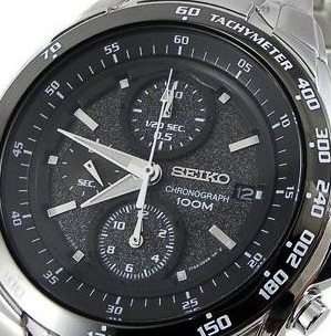 SEIKO BLACK GRANITE XL DAYTONA RACER SND703P1 SPEEDCHRONO SERIES 100 METERS**SPECTACULAR**