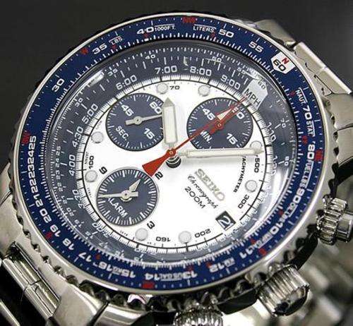 SEIKO**200Meters** ELITE FLIGHTMASTER CHRONOGRAPH ALARM PILOT SLIDE-RULER++R6599.99++