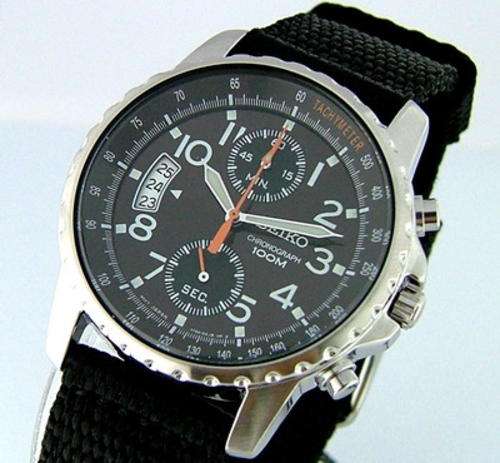 **AWESOME**SEIKO CHRONOGRAPH WIDE DATE CHRONOGRAPH MILITARY NATO  WATCH++THE PERFECT GIFT++