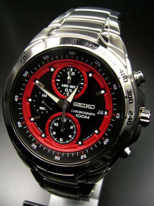 **AWESOME**Red Hot 2009 SEIKO SPEEDMASTER  CHRONOGRAPH..TACHYMETER SND701
