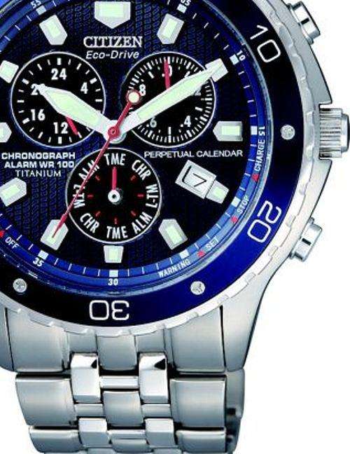 CITIZEN PERPETUAL Calendar Titanium**R7299.00**CHRONO.ALARM. ECO-DRIVE