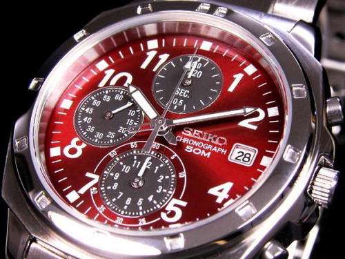 R3999.99>>>SEIKO **rare metalic red**AVIATION PILOT SPEEDMASTER SND495P1