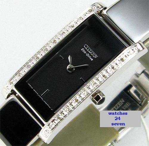CLEARANCE SALE!!!R4999.99>>AWESOME LADIES CITIZEN  20 DIAMONDS BLACK NIGHT ECO-DRIVE WATCH