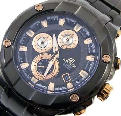**R5499.99**CASIO Sapphire !! EDIFICE GOLD LABEL Chronograph men Watch EFX-500BK-1AV GOLD LABEL