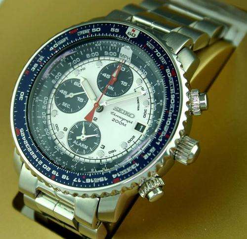 **R5999.99**SEIKO MENS Flightmaster SNA413P1 200 Meters Chrono Alarm 7T62 +12 Months SEIKO WARRANTY.