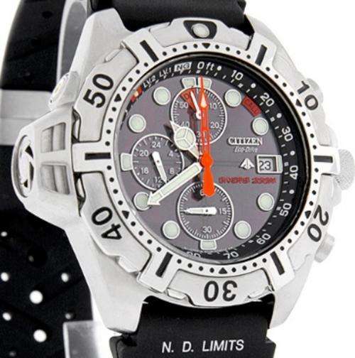 Massive Bargain !!!CITIZEN ECO-DRIVE AQUALAND DEPTH SENSOR CHRONOGRAPH WATCH BJ2000-09E Retail R5999