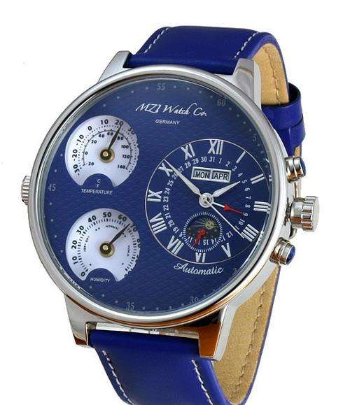 BRAND NEW GERMAN MZI AUTOMATIC 21 Jewels GENTS WATCH with THERMO AND HUMIDITY METER