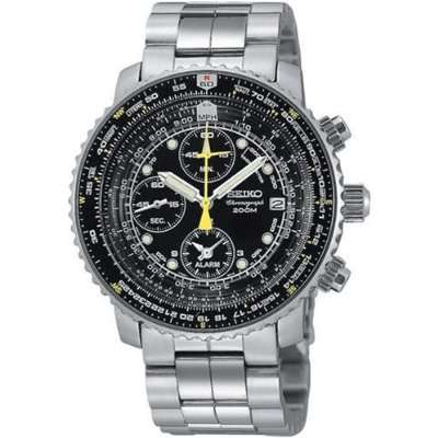 GREAT DEAL !! SEIKO LUXURY FLIGHTMASTER SNA411P1 Chrono-Alarm 200m 100% AUTHENTIC