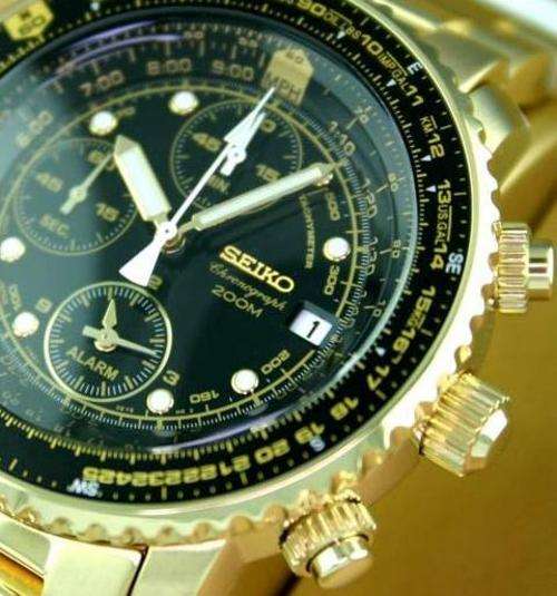SEIKO LUXURY FLIGHTMASTER CHRONO-ALARM SNA414-200 METERS WATER RESISTANT**EXCLUSIVE""