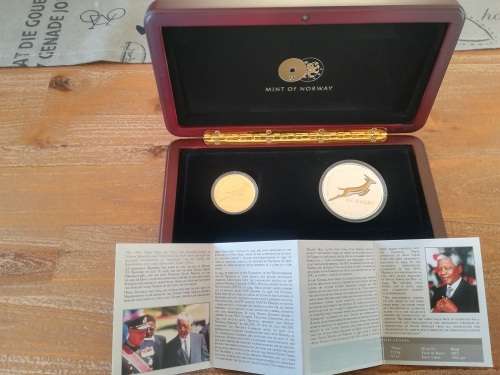 Mandela SA Rugby 1oz Gold and Silver Set