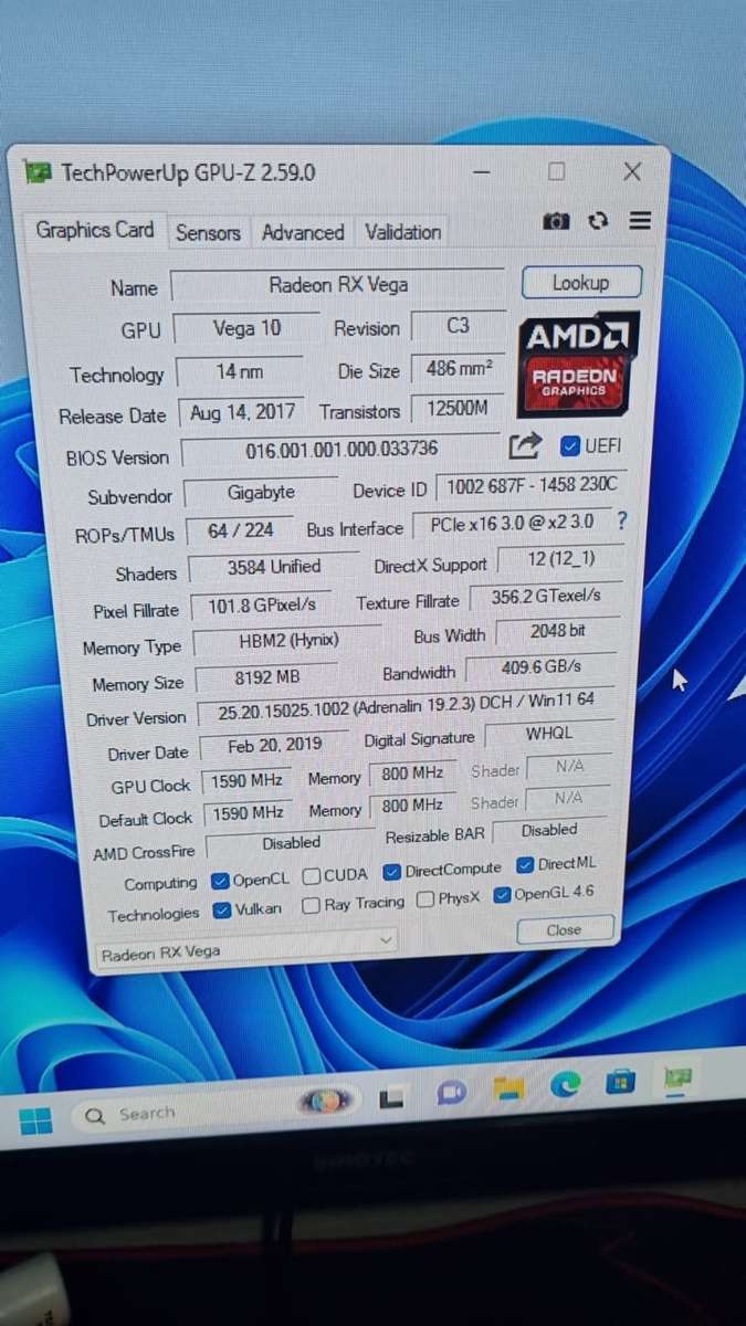 Gigabyte Radeon RX VEGA 56 GAMING OC 8G Graphics card - 8GB