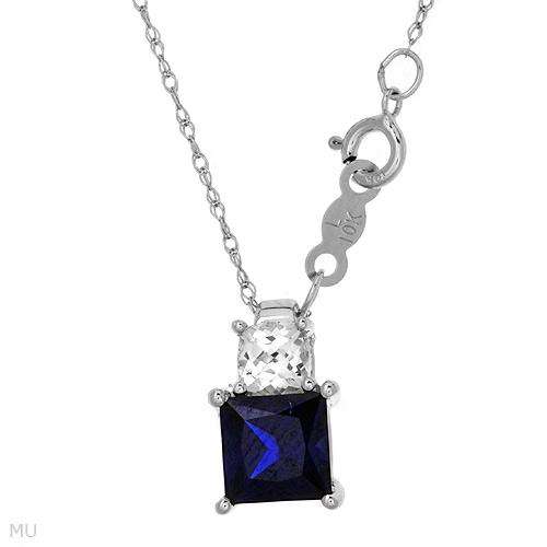 Attractive Necklace With 1.60ctw Sapphires White Gold