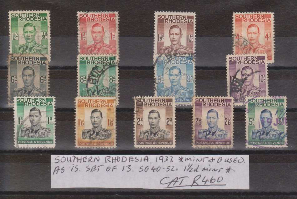SOUTHERN RHODESIA : 1937 : MM + USED : AS IS : CAT R460