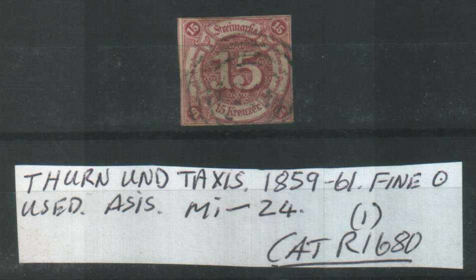 THURN UND TAXIS : 1859 - 61 : FINE USED : Mi 24 : CAT R1680
