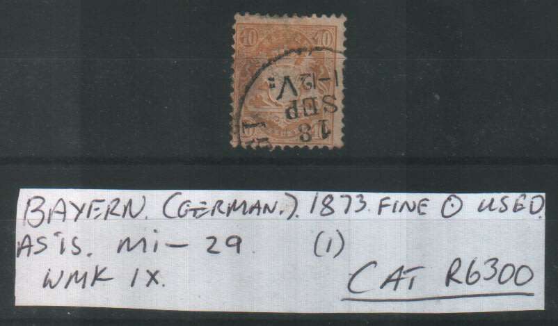 BAYERN : 1873: FINE USED : Mi 29 : CAT R6300