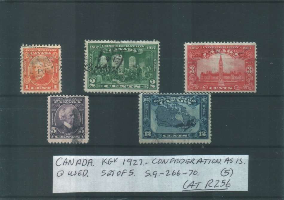 CANADA : KG V : 1929 : CONFEDERATION : SG 266 - 70 : CAT R256